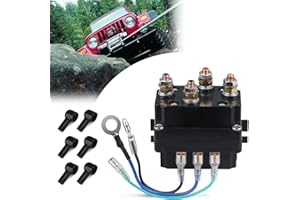 WATERWICH 12V 250A Winch Solenoid Relay Contactor with 6 Protecting caps for ATV UTV 2000-5000lbs Winch