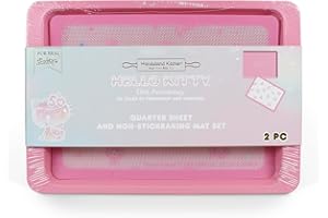 Handstand Kitchen Hello Kitty Commemorative 50th Anniversary Quarter Baking Sheet with Non-Stick Baking Mat Set