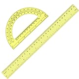 Zonon 2 Pack 12'' Plastic Ruler and 6'' Plastic