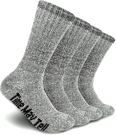 Time May Tell Men's Mens Merino Wool Hiking Cushion Socks Pack US Size  9.5~13 Dark Grey(2 Pairs): Amazon.co.uk: Clothing