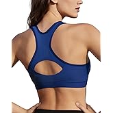 UPTRIS Racerback Sports Bras for Women High Impact Sports Bras for Women Running Padded Removable Push Up Yoga Blue Sport Bra