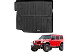 YONUGLI Custom for 2018-2025 2026 Jeep Wrangler JL 4 Door Accessories Cargo Mats Trunk Liner All Weather TPE Protection Mat (Not fit 4XE Or JK)