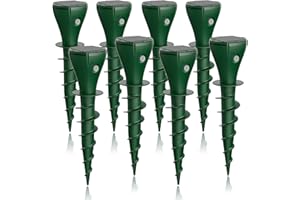 X-octenol 8 Pack Mole Repellent Solar Powered Gopher Deterrent Screw Stake for Outdoor Lawns with Electic Vibration, Repels Snake Vole Groundhog Armadillo from Yard and Garden