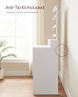 VASAGLE Dressing Table with LED Lights, 2 Drawers, Mirror, Cloud White view 8