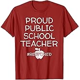 Vintage Proud Public School Teacher Red for Ed T-Shirt T-Shirt