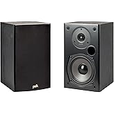 Polk Audio T15 100 Watt Home Theater Bookshelf Speakers – Hi-Res Audio with Deep Bass Response, Dolby and DTS Surround, Wall-