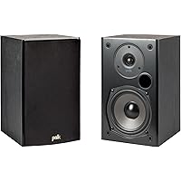 Polk Audio T15 100 Watt Home Theater Bookshelf Speakers – Hi-Res Audio with Deep Bass Response, Dolby and DTS Surround, Wall-