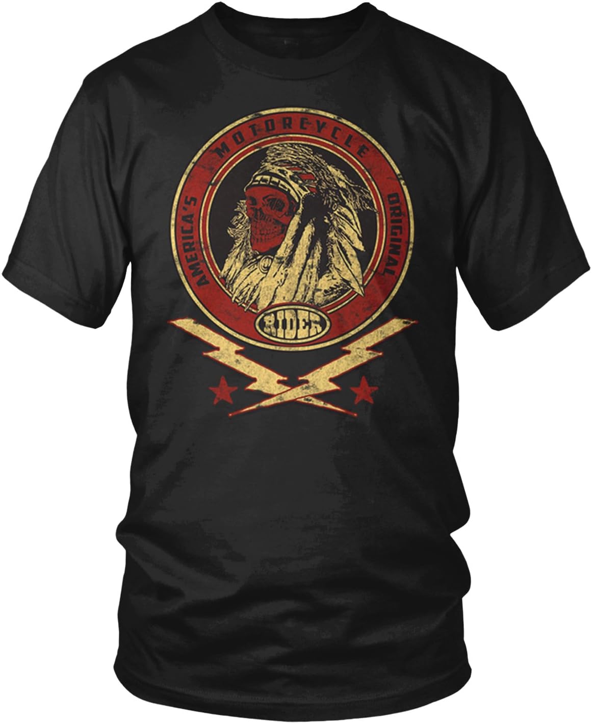 Amdesco Men's America's Original Motorcycle Indian Skull T-Shirt