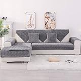 TEWENE Sofa Cover, Velvet Couch Cover Anti-Slip