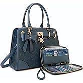 Qiyuer Medium Handbags For Women Vegan Leather Purses Set Satchel Tote Bags With Matching Wallet 2pcs