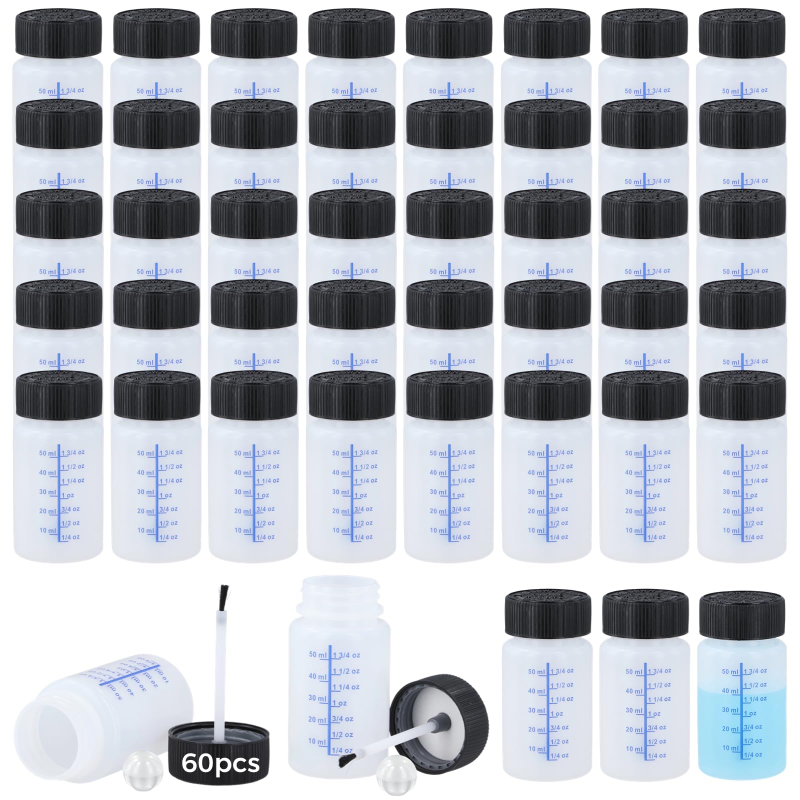 60 Pcs 2 Oz Touch Up Paint Container - Empty Paint