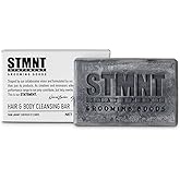 STMNT Statement Grooming Goods Hair & Body Cleansing Bar, SLS/SLES Sulfates Free, Activated Charcoal, Travel Friendly,125 gra