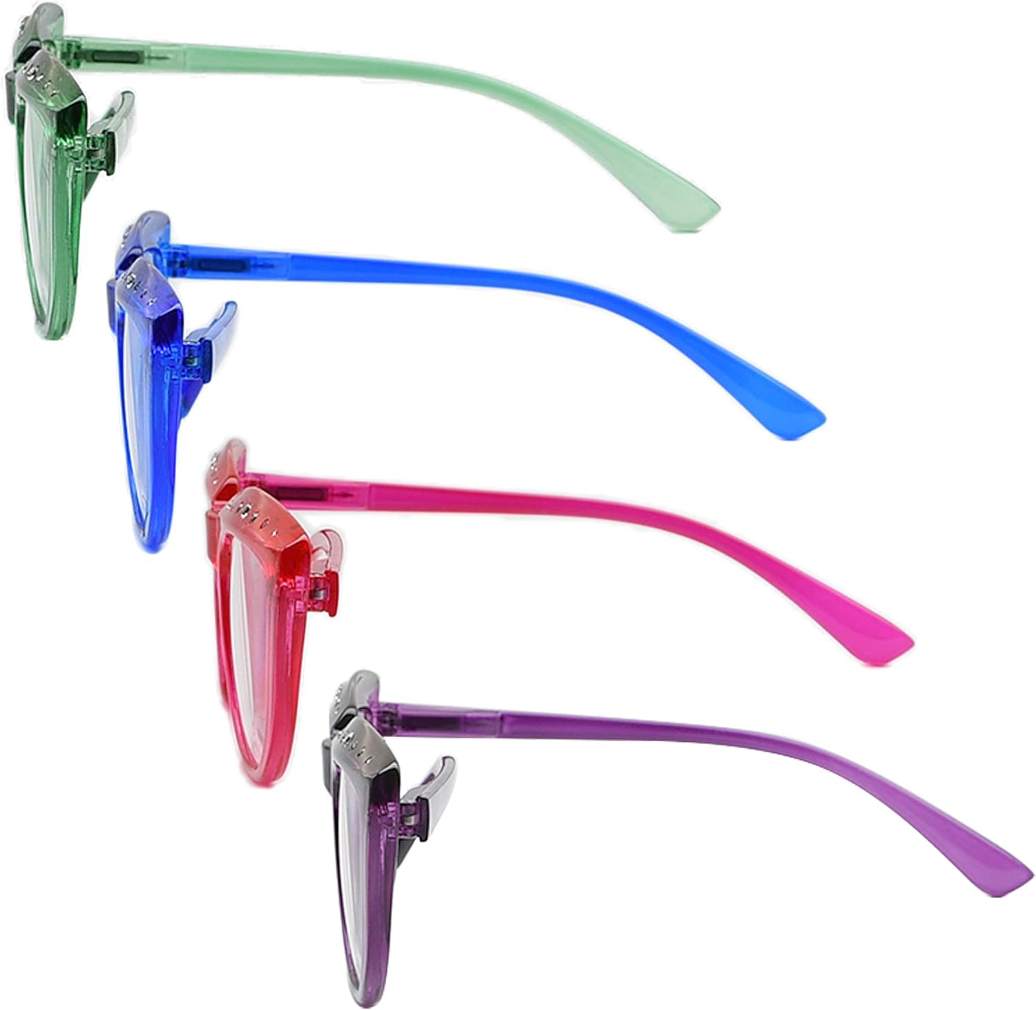 Eyekeeper 4-Pack Reading Glasses for Women Rhinestone Readers Oversize Half-Moon Design +1.00 - Image 4