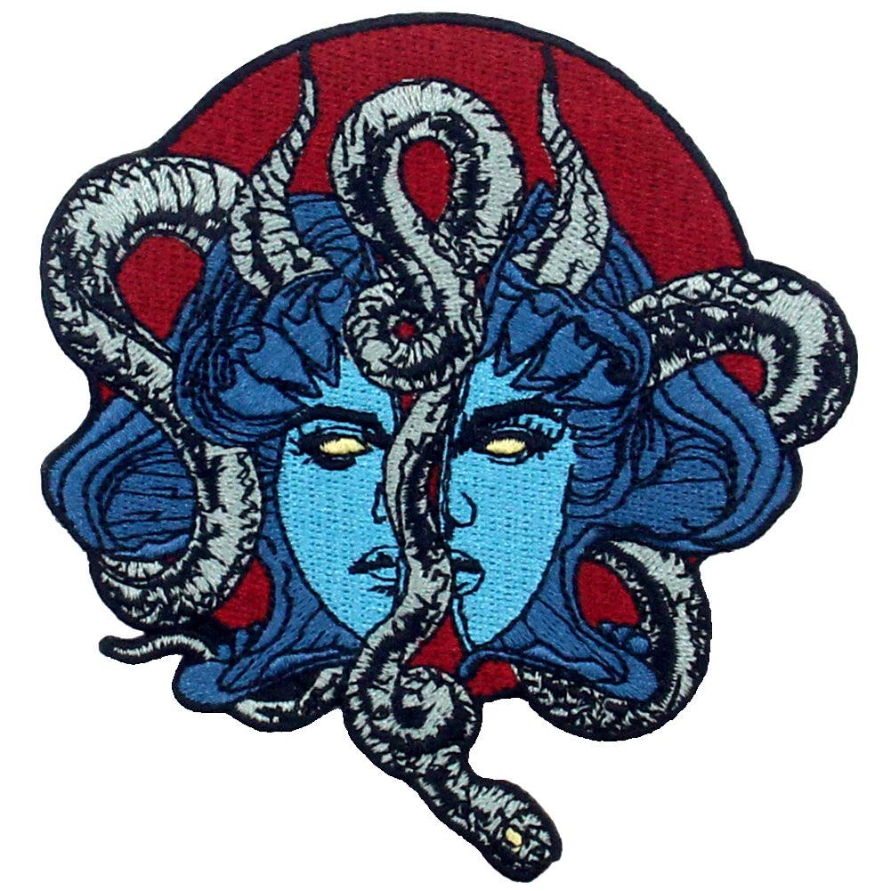 ZEGIN Mysterious Mask and Snake Patch Embroidered Applique Badge Iron On Sew On Emblem