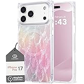 Cocomii Retangle Case for iPhone 17 Pro, Compatible with MagSafe, Pink Real Mother of Pearl