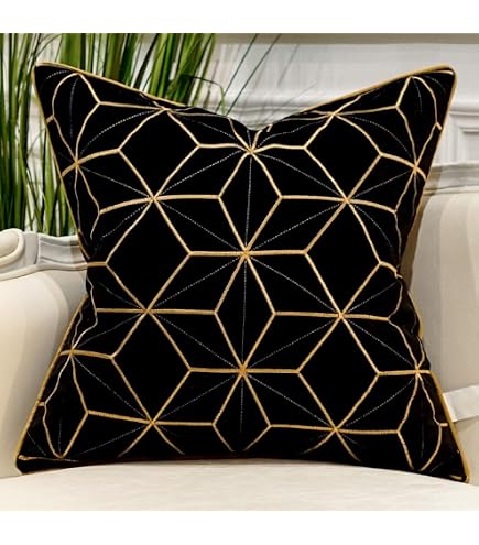 Amazon.com: Avigers Throw Pillow Cover 20 x 20 Inch, Black Gold