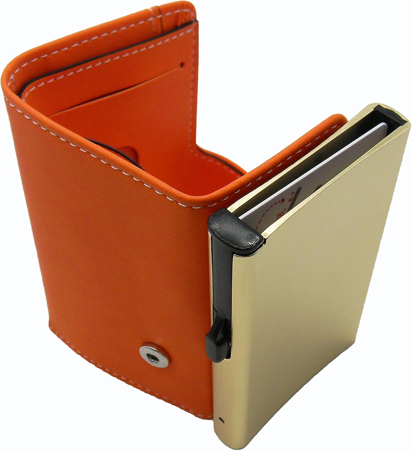 RF Distribution Leather Credit Card Holder, Orange, Taglia Unica, Classic - Image 4
