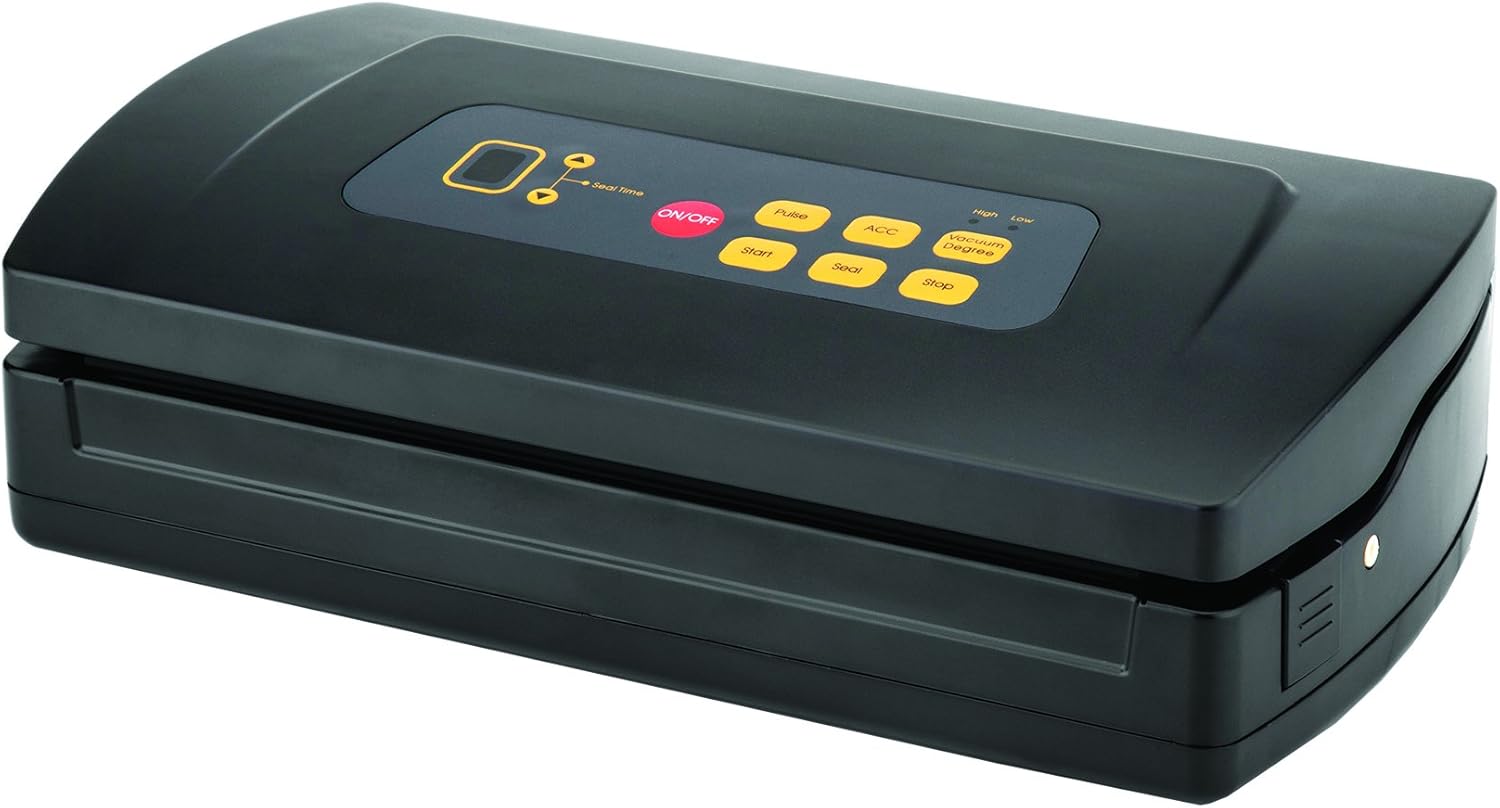 Excalibur EHVR12 Dual Pump Vacuum Sealer with Built-in Roll Holder Features Two Vacuum Modes and Time Settings with Pulse Function, 12-Inch, Black