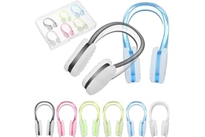 Wanmu 6Pcs Swimming Nose Clip, Soft Silicone Swim Nose Plugs, with Storage Cases, Non-Slip Waterproof Fit for Adults, Kids, C