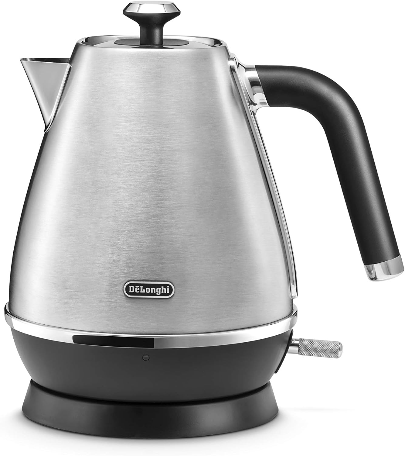 De'Longhi Ballerina Wasserkocher 3000W – 360° Drehbarer Sockel, Wasserstandsanzeige & Entnehmbarer Kalkfilter, Weiß