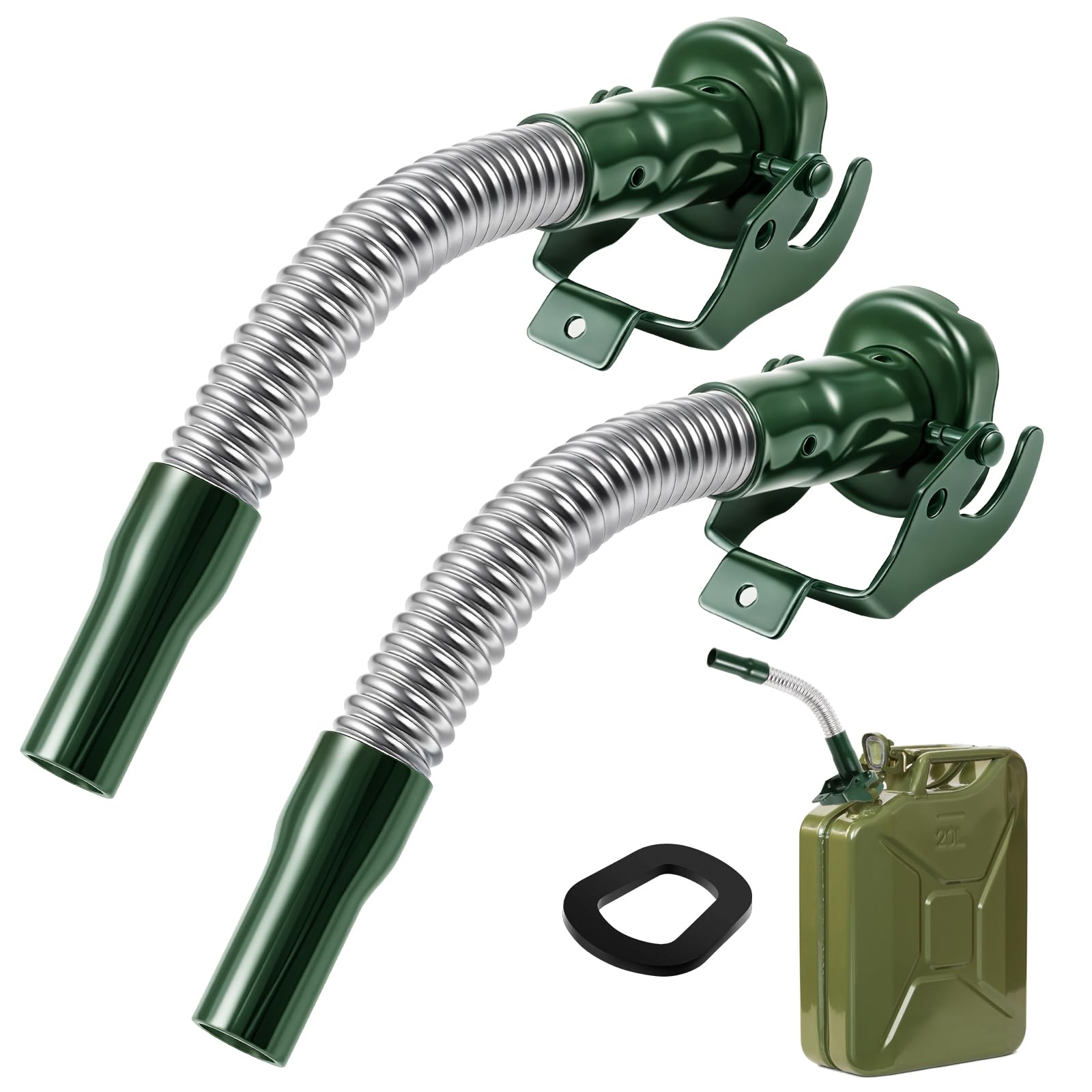 Photo 1 of BBTO 2 Pcs Flexible Jerry Can Spout Stainless Steel Long Nose Spout Replacement Compatible with Wavian Jerry Can (Green)