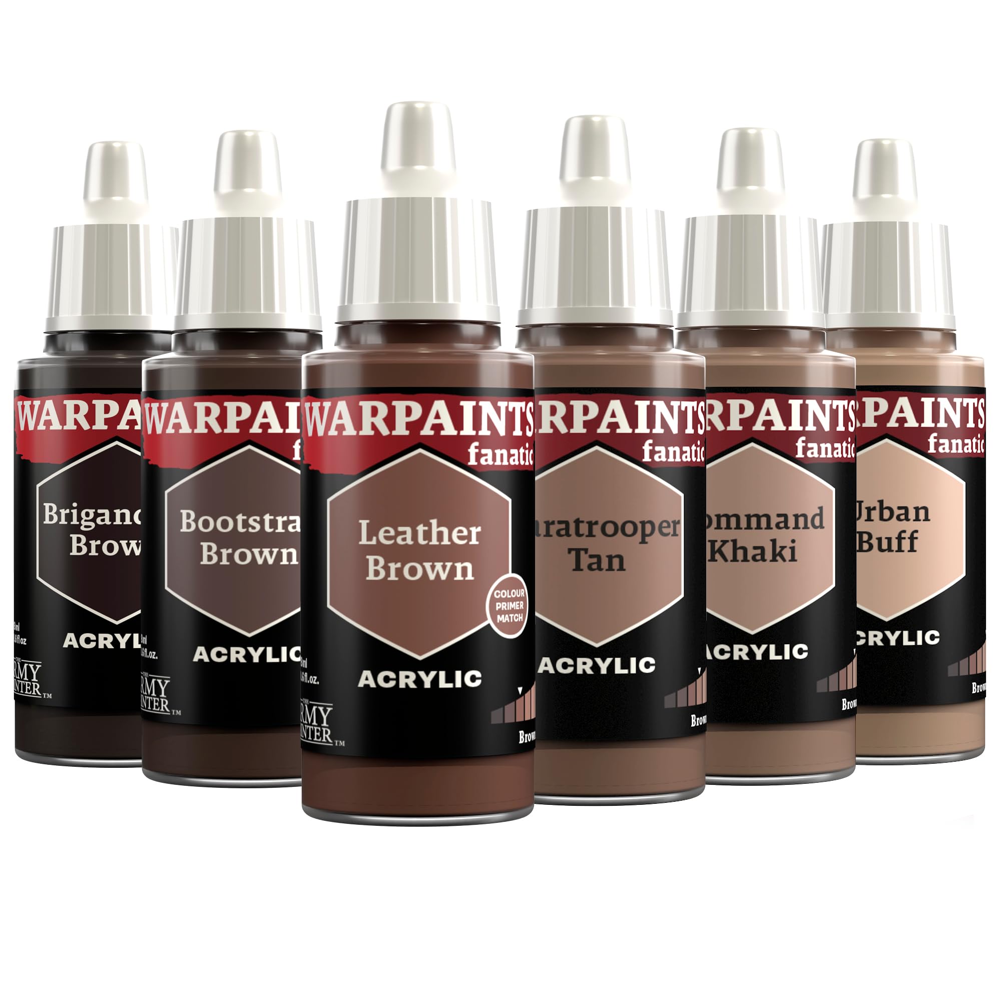 The Army Painter, Warpaints Fanatic Flexible Triad: Browns, 6 x 18 ml acrylic paints - Miniature quality hobby paint for Dungeons and Dragons (DnD) & Warhammer Miniatures