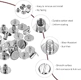 Sourcing Map 30 Set M4 x 6mm Chicago Screw Silver Tone Leather Rivets view 4