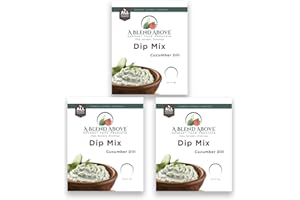 A BLEND ABOVE GOURMET FOOD PRODUCTS A Blend Above Cucumber Dill Dip Mix, 1oz, (3 Pack), Gluten-Free, No MSG, All Natural, No Preservatives, Vegetable Dip, Keto Friendly, Low Carb, Easy to Make