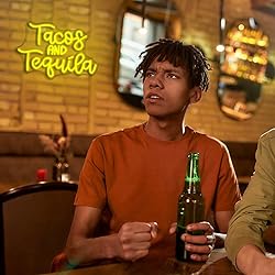 Looklight Tacos and Tequila Neon Sign,Taco Led Neon
