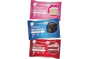 321GLŌ 321glo Collagen Protein Brownie | Gluten Free, Low Sugar | Keto Snack for Women, Men, & Kids | 16g Protein, 6g Collagen | 12 Pack (3 Flavor Variety Pack)