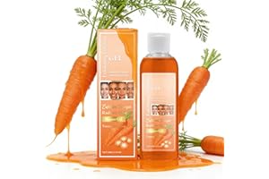 Carrot Exfoliating Body Wash with Carrots Extract & Pecan Shell Powder - Gentle Carrot Liquid Soap for Smooth & Brightening S