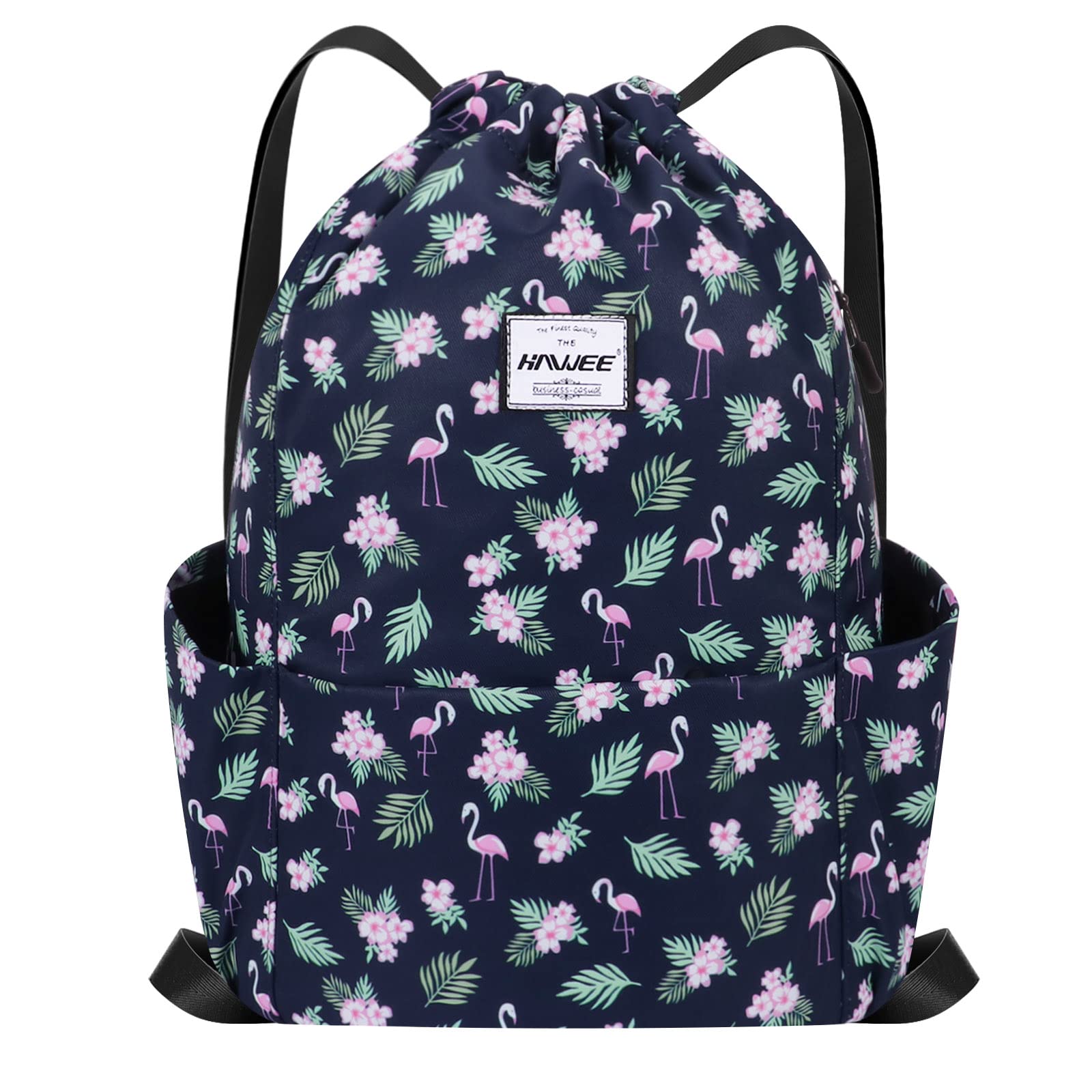 HAWEE Waterproof Drawstring Bags Backpack Large Gym Bag Drawstring Daypack Unisex for Women Men Daily Life Outdoor Casual Sport Yoga School Beach Swim