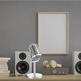 Thinp Classic Retro Microphone Prop Vintage Style Stand Antique Decor Fake view 7