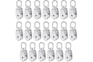 Roauend 304 Stainless Steel Single Pulley Block M15 Wire Rope Crane Pulley Block Small Pulley Lifting Hanging Wheel, 20 PCS
