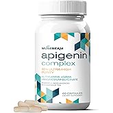 musebeam Apigenin Supplement for Rest and Relaxation Support - 50mg Apigenin per Capsule with Magnesium Glycinate 275mg L-Theanine 100mg GABA 100mg - 98% Ultra-High Purity