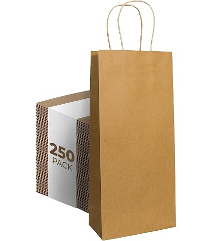 SAM WRAP Kraft Wine Gift Bags With Handles - 50 Pack, 5.75"x3.25"x13" Brown Paper Bags For Bottles - View #7