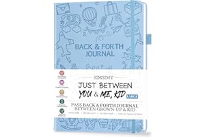 SIMSIMY Just Between You and Me Kid Journal - A Back & Forth Journal for Grown-Up & Kid / Parent & Child to Strengthen Bond, Build Communication, and Share Memories, Interactive Writing Prompts for Kids & Adults, Gift for Girls Boys, 7"X10"-Light Blue