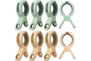 SYLROAL 8 Pack Beach Towel Clips for Beach Chairs Cruise, Beach Chair Clips for Towels Lounge Chairs Pool Towel Holder, Large Clips Plastic Clothespin Clamps for Hanging Clothes in Bright Color(Orange, Green)