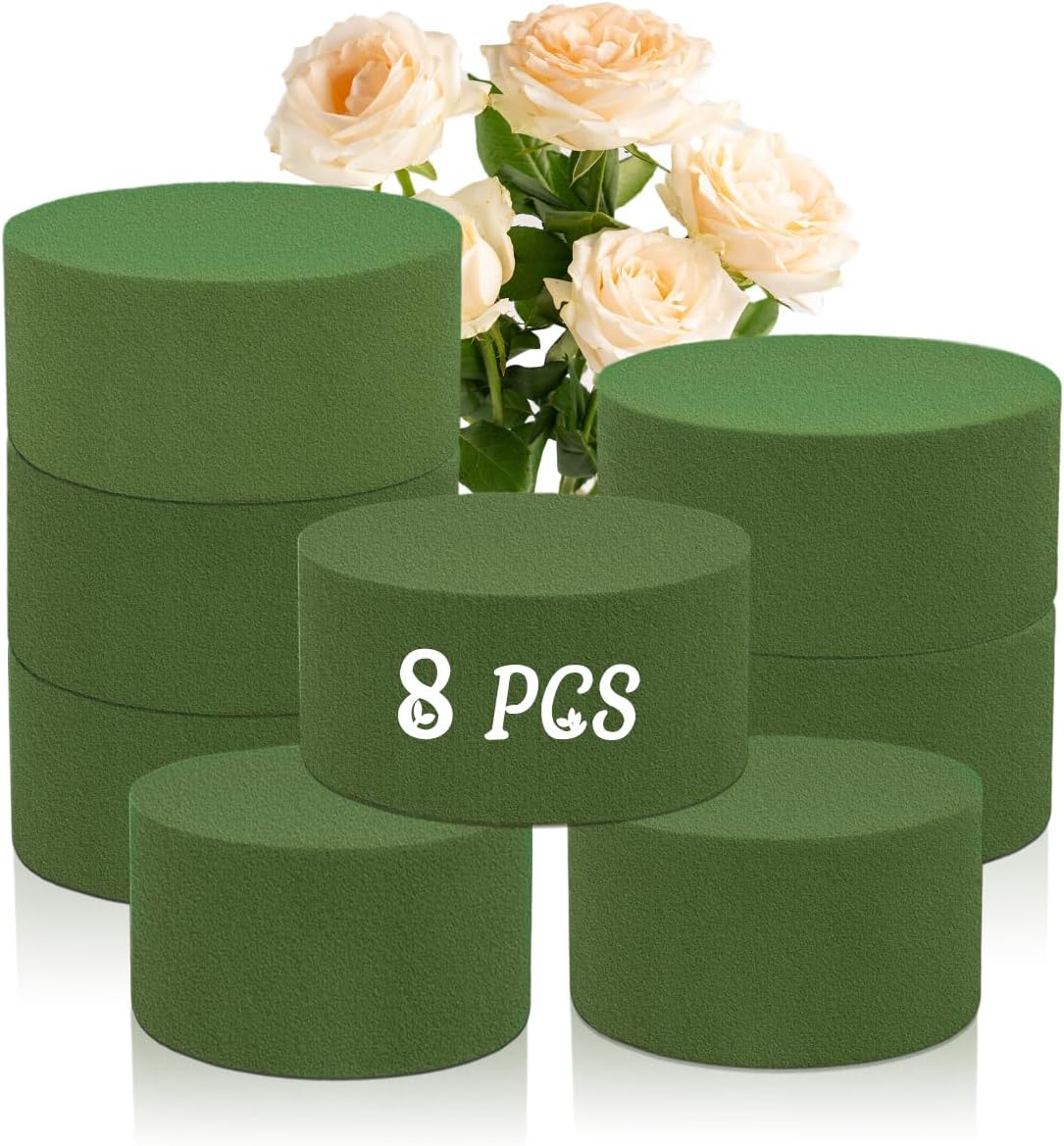 Vase Fillers - SupKing Floral Foam 8Pcs Round Artificial Flower Foam Blocks,Plant Foam for Flower Arrangements 3.2