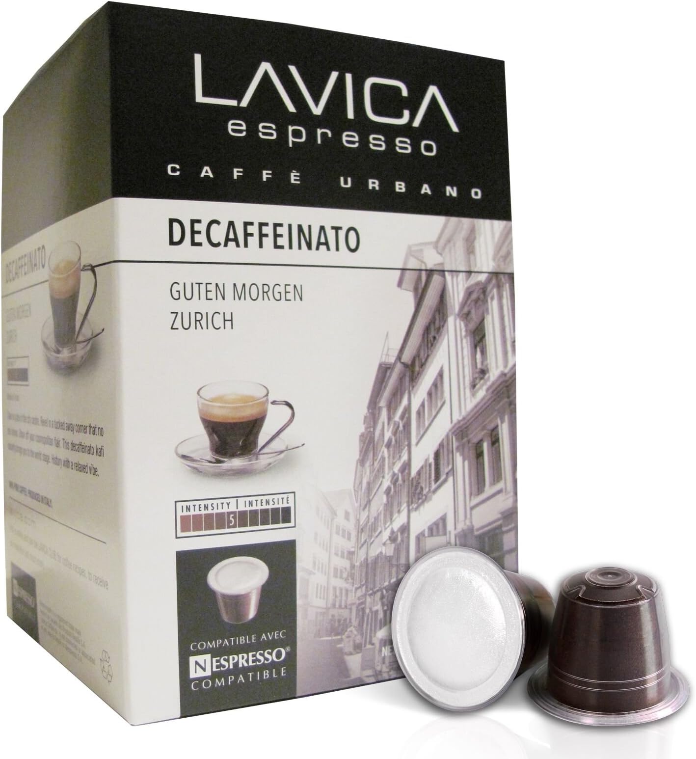 Lavica Dark Roast Decaf Nespresso Compatible Capsules | 60 capsules | Premium Dark Roast | Fits Nespresso Machines | Delicious Alternative to Nespresso Pods