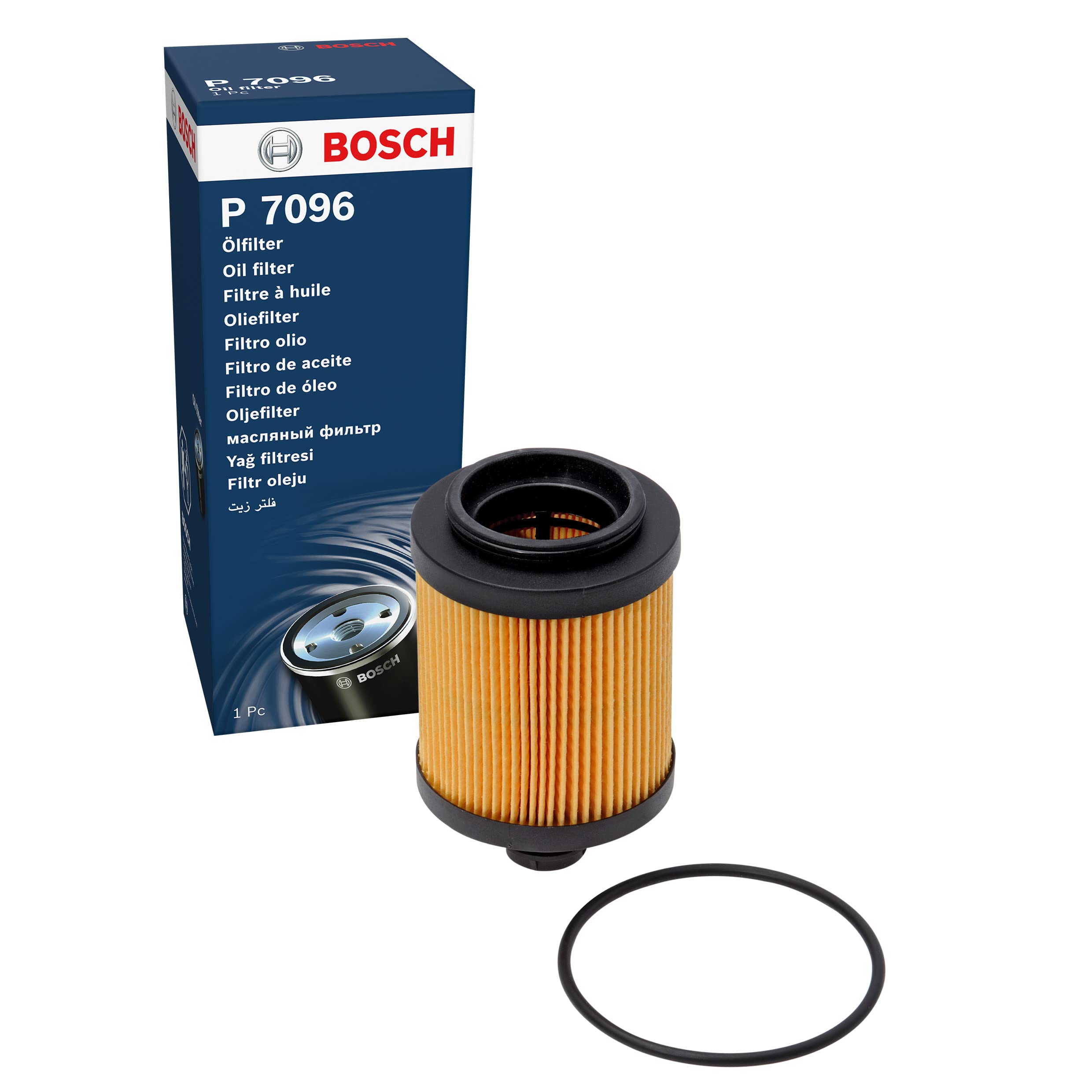 Bosch P7096 Car Oil Filter - Separates Soot and Metal Particles from Engine Oil - Provides Reliable Engine Lubrication