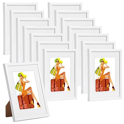 WOLTU #315 Bilderrahmen Bildergalerie Fotogalerie mit Passepartout, Foto Collage Galerie, Kunststoff und Echtglas, New Life S