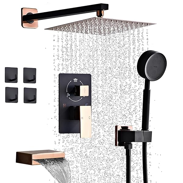 LRVBKUSAV SHOWER FAUCET SET, SINGLE FUNCTION STAINLESS STEEL...