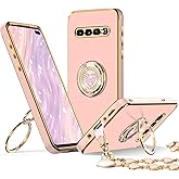 XYZ for Galaxy S10 Plus case with Stand, for Samsung Galaxy S10 Plus Case with Double Ring,Women Girls Cute Love-Heart Luxury Bling Protective Case Heart for Samsung S10 Plus, Pink