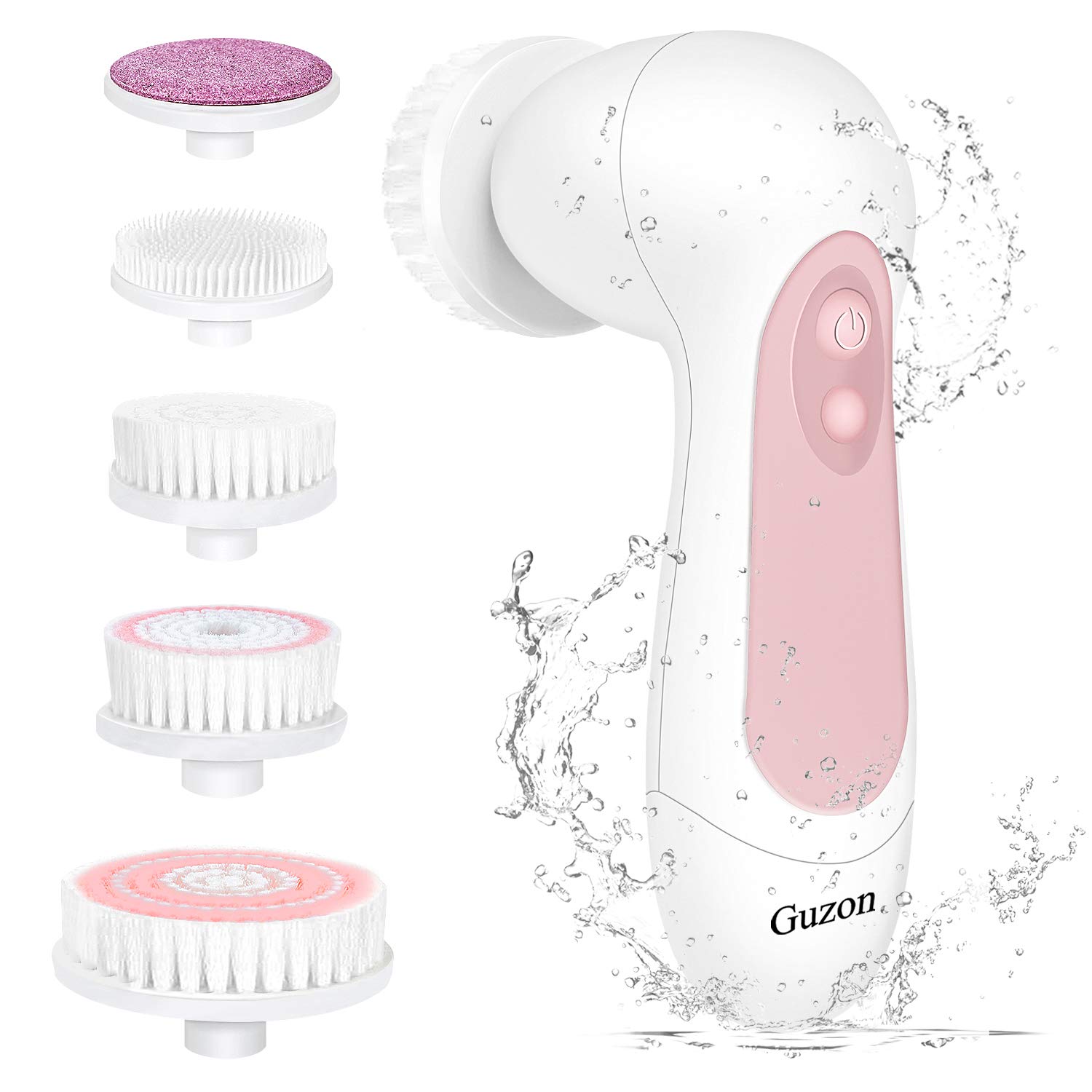 Amazon.com: Body and Facial Cleansing Brush Waterproof, Face Brushes for Cleansing and Exfoliating, Body Spin Brush Set with 5 Brush Heads: Beauty
