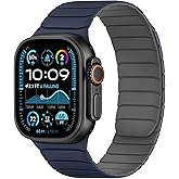Tasikar Magnetic Bands Compatible with Apple Watch 49mm 46mm 45mm 44mm 42mm Soft Silicone Replacement Loop Wristband for iWatch Ultra 3 2 1 SE Series 11 10 9 8 7 6 5 4 3, Dark Blue-Grey