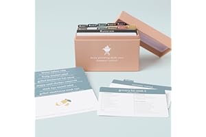 PASSIONATE PENNY PINCHER Meal Planner with 72 Recipe Cards (Summer Menu) - Weekly Menu Planner | Sturdy Recipe Box | 12 Reusable Grocery Shopping Lists | 5 Blank Recipe Cards | Recipe Card Protector | Recipe Ideas