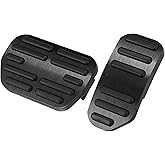 X AUTOHAUX Black Brake Foot Pedals Pad Kit Non-Slip No Drill Aluminum Alloy Accelerator Pedal Covers for Toyota Corolla RAV4 2014-2018