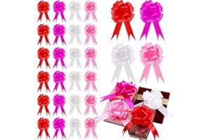 YILLOOG 100 Pcs 5 Inch Pull Bows for Gift Wrapping, Gift Wrapping Pull Bows with Ribbon for Christmas Presents Wedding Decor Gift Basket Gift Bag Holiday Decor (Elegant Color)