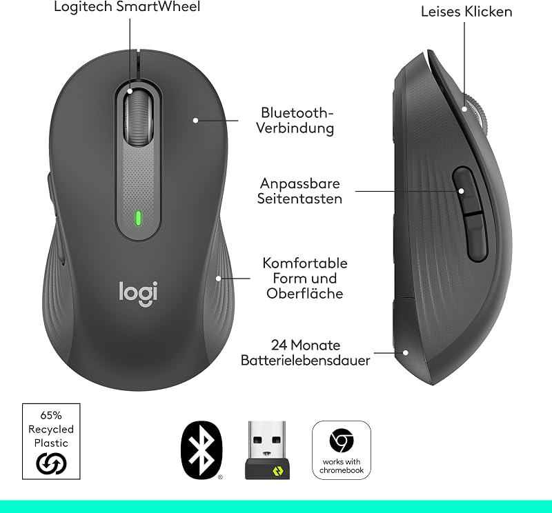 Signature M650 L Kabellose Maus - für große Hände
